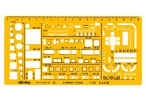 Plantilla de equipamientos para planos Rotring