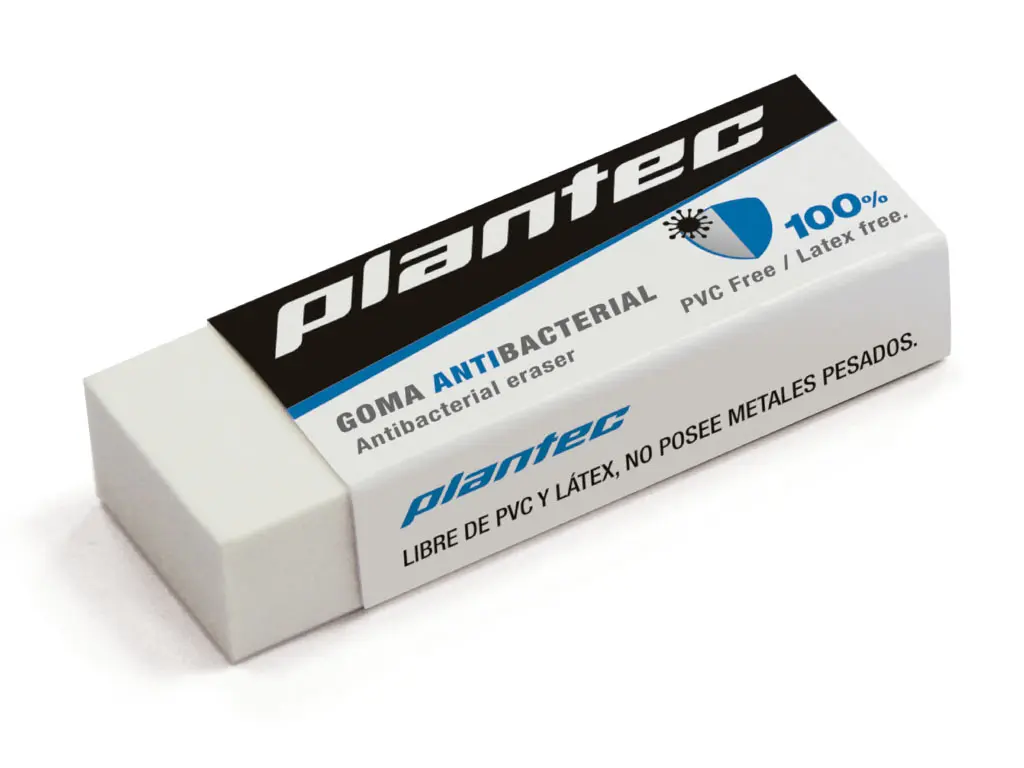 19411-19412–Goma p-lápiz, antibacterial 60x20x11mm, 28 gr- mediana-plantec goma-para-borrar-tikky-rotring-plantec